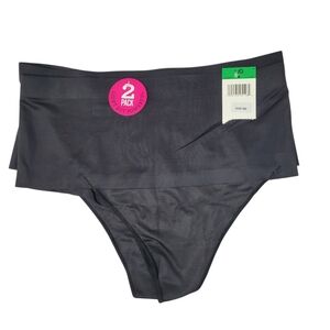 Maidenform 2pack Smoothing Cool Comfort High Waist Thongs NWT Large